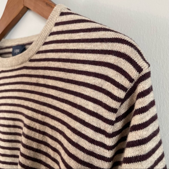 J Crew Cotton Cotton Wool Crew Neck Striped Sweater Size Small - Picture 8 of 10